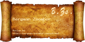 Bergman Zsombor névjegykártya